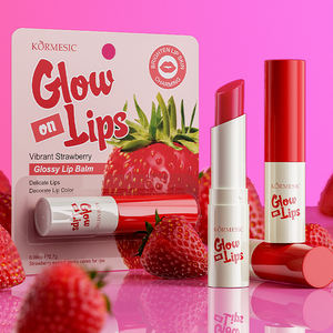 KORMESIC Certifié Bpom Vente en gros 2,7g Baume à lèvres hydratant et éclaircissant qui améliore la texture des lèvres, couleur fraise - Product Image 1