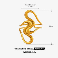 Cincin Garis Minimalis Stainless Steel Trendi Gaya Eropa dan Amerika, Temperamen Liar, Geometris Terbuka Dapat Disesuaikan Titanium