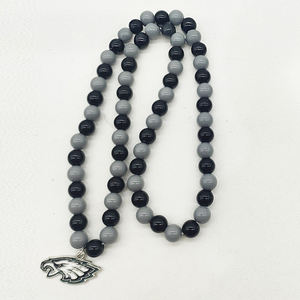 フィラデルフィアイーグルスネックレスペンダントキャンディーカラーアクリルビーズアメリカンフットボールチームネックレスカーニバルスタイルビーズネックレス - Product Image 1