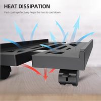 Penyangga cpu komputer ponsel, dapat diatur berventilasi, dudukan pc menara berdiri dengan 4 roda kastor cocok untuk sebagian besar pc