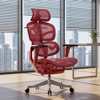 Chaise de bureau ergonomique moderne, chaise de bureau ergonomique en maille, chaise de bureau en tissu tissé avec repose-pieds, chaise de pause déjeuner pour le patron
