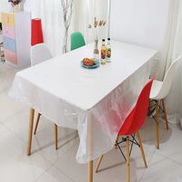 Nappe jetable en PE épaissi, élastique, soluble dans l'eau, ajustement parfait pour tables rectangulaires, résistante à la poussière et aux taches, moulée par soufflage