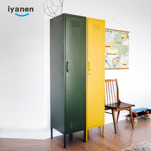 IYANEN Đồ Nội Thất Gia Đình Tùy Chỉnh Lắp Ráp Màu Vàng Kim Loại Dọc 1 Cửa Lưu Trữ Locker Với Bên Trong Kệ - Product Image 2