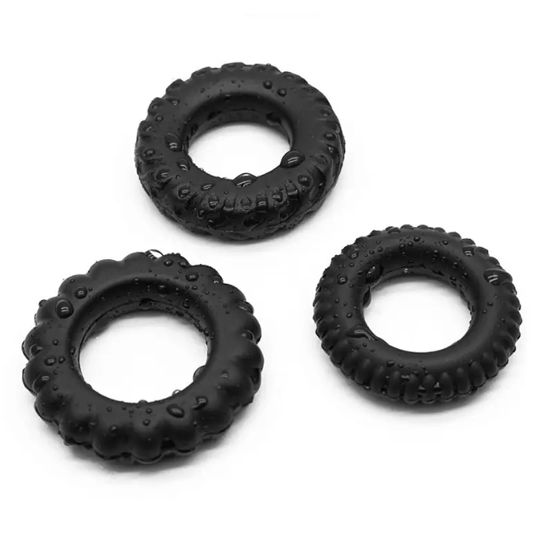 3 Pcs/Set tyre Cock Penis Ring Bead Penis Ring Man Delay Ejaculation Lasting Silicone Erection Ring Sex Toys For Male Adults%