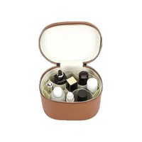Sac à cosmétiques portable de grande capacité en PU Voyage haut de gamme pour trousse de toilette avec motif imprimé doux et durable