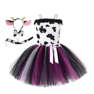 Disfraz de <span class=keywords><strong>Princesa</strong></span> con Estampado de Leopardo Animal, Disfraz de Guepardo de la Selva de TV y Películas, Disfraz de Gato Negro, Vestido de Tutú para Niñas para Halloween - Product Image 5