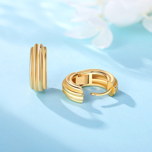 Pendientes Minimalistas de Latón con Múltiples Filas de Tubos Redondos, Joyería Sencilla para el Día a Día para Mujer - Product Image 3