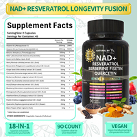 OEM ODM NAD+ Capsules en Poudre Resvératrol Berbérine Fisetin Quercétine Tout-en-Un Fusion Minérale Curcumine Poivre Noir Pépins de Raisin