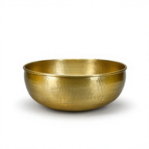 Ensemble de bols de service en aluminium plaqué or pour hôtel, buffet, restaurant, traiteur et présentation de plats de mariage - Product Image 1