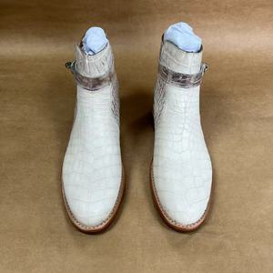 <span class=keywords><strong>Stivali</strong></span> Invernali in Pelle 100% Pelle di <span class=keywords><strong>Coccodrillo</strong></span> Himalayano Bianco Stivaletti in Vera Pelle - Stile Unisex per Coppie - Product Image 2