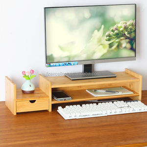 Bamboo Monitor Stand, Desktop Organizer, <b>Computer</b> Laptop Riser - Product Image 6