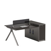 Bureau de personnel en bois massif durable, design moderne et simple, station modulaire portable avec écran, casier et cloison multifonction