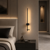 Applique murale moderne de chevet, design minimaliste de luxe, bande LED, aluminium doré, noir sable, 600 800 1000mm, pour chambre, hôtel, couloir