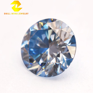 GRA Moissanite Round Loose Stone Glacier Blue Synthetic For Ring Making - Product Image 3