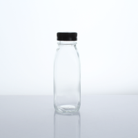 Bouteilles en verre vides de 500 ml et 1000 ml, carrées et rondes, pour lait et produits laitiers, avec couvercle inviolable, pour jus pressé à froid