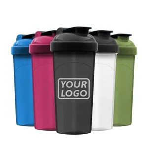 Kustom Logo ramah lingkungan 500ml 700ml bebas BPA plastik latihan Shake prongarai cangkir pengocok Protein Gym botol pengocok