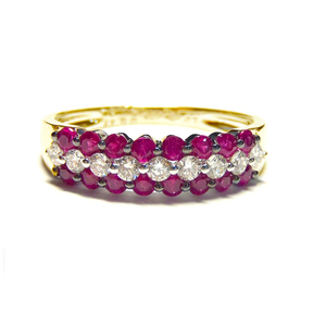 Hong Kong Fournisseur Anniversaire Conception Simple Bijoux De Mariée Or Blanc Massif 18k De Haute Qualité Diamant Bague Rubis Bijoux - Product Image 3
