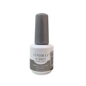 VINIMAY Nova Vinda Private Label 15ml Uv Levou Polonês Gel Camada de Base De Borracha Clara