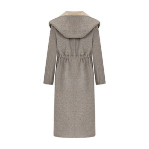 Cappotto da <span class=keywords><strong>Donna</strong></span> Elegante Double Face - Lungo con Cappuccio: Soprabito Invernale in Misto 93% Lana 7% Nylon con Coulisse in Vita - Product Image 2