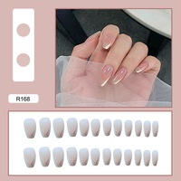 Ongles en gel pré-conçus de qualité salon, couleur nude blanc cerise, forme ovale, couverture complète, ABS, à presser, pour salon, bricolage à domicile, fête, mariage