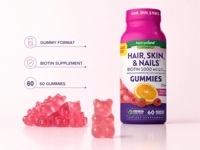 Complément Alimentaire Végétalien OEM/ODM Biotine 5000mcg Gummies Cheveux Peau Ongles Saveur Fruitée 60 Unités