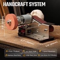 Mini-meuleuse électrique 3-en-1 avec aiguiseur de couteaux, polisseuse et ponceuse, et 20 bandes abrasives et disques de ponçage et de polissage