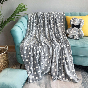 Manta brillante en la oscuridad Patrón de estrella Tiro de algodón Sofá de franela Cómodo Conveniente Novela Mantas luminosas brillantes - Product Image 2