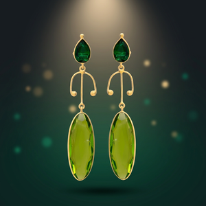 Handmade Brass Gemstone <b>Stud</b> Earrings Rhodium Plated Children's Engagement Ethnic Boho Fashion - Product Image 3