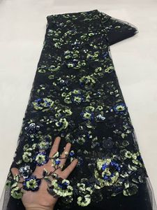 NI.AI New Design Floral Embroidered <strong>Sequin</strong> Lace Net Fabric Flower Sequence Beaded Lace Fabric <strong>Sequin</strong> Beaded Lace - Product Image 2