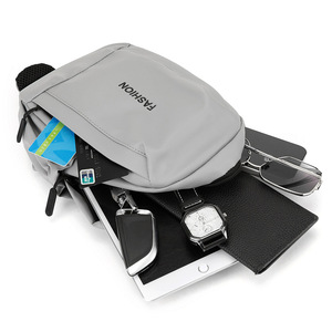 Fashion Men's Chest Bag Large Capacity Waterproof Crossbody Bag For Everyday Use Solid Color Letter Stitching Design - Product Image 2