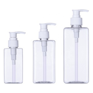 Bán Hot Pet nhựa chai vuông bán buôn tùy chỉnh rỗng chai dầu gội đầu 180ml 300ml 500ml Lotion bơm trong suốt chai - Product Image 2