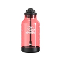 Bouteille d'eau de sport en PCTG sans BPA, 1200 ml, 1900 ml, 2500 ml, avec bec large, couvercle à poignée et marquages de mesure pour le fitness et les voyages