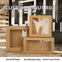 Boîte en papier kraft avec fenêtre transparente personnalisée, design pliable et emballage plat pour chocolat, savon, bonbons, emballage de boîte cadeau, vente en gros