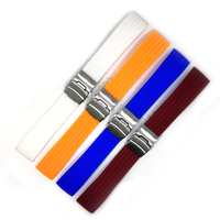 Bracelet de montre en caoutchouc silicone à motif rayé, à dégagement rapide, avec boucle de sécurité, 18mm 20mm 22mm 24mm