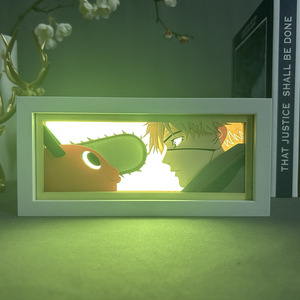 3DアニメペーパーカットナイトライトボックスRGBマルチカラーベッドルームデコレーションデスクテーブルランプバースデーギフトウッドフレームアニメLEDライトボックス - Product Image 3