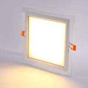 Panneau lumineux LED en verre 6W 12W 18W Spot de plafond rond encastré ultra-mince AC85-265V