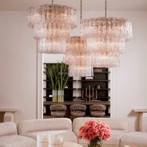 <span class=keywords><strong>Giovanni</strong></span> lampadario rotondo a strati di vetro altezza soffitto illuminazione decorativa a sospensione per ingresso e soggiorno E26 Base lampadina - Product Image 6
