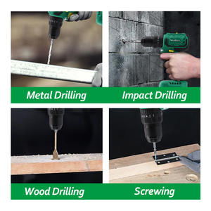 حفر لاسلكي بدون فرش بوظيفة مزدوجة 18 فولت 21 فولت عزم دوران كبير سرعة متغيرة مع مصدر طاقة البطارية - Product Image 5