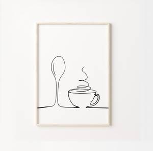 Bộ 3 Họa Tiết Vẽ Một Dòng Cho Nhà Bếp, Tranh In Phòng Ăn, Tranh Treo Tường, Nghệ Thuật Trang Trí Nhà Bếp - Product Image 5