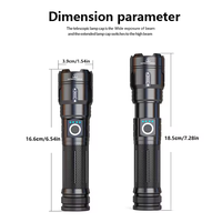 Vente chaude P50 longue portée 800 Lumen P70 LED torche tactique Flash lumière haute puissance Camp Zoom Rechargeable lampe de poche LED