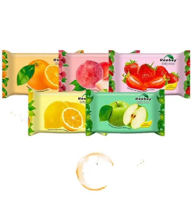 75g 72pcs 80g 90g lemon apple grape peach fragrance green white yellow color cheap price hand washing fruity toilet soap