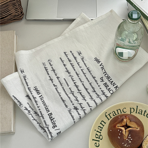 Essuie-tout de cuisine personnalisé réutilisable en coton naturel, motif anglais vintage, en coton et lin, pour la décoration de cuisine et comme accessoire de photographie - Product Image 2