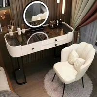 Moderne Simple 3C Chambre Coiffeuse Isolé Verre Trempé Luxe Miroir Éclairé Rangement Petite Famille Maquillage Vanité