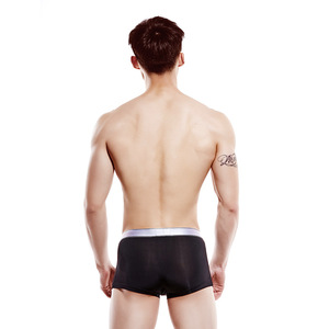 Sous-vêtement Homme à Angle Plat Confortable en Nylon Soie Glacée Elastique U Saillant Taille Moyenne à Rayures Boxer Slip - Product Image 5