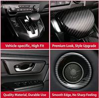 Aplicable a los modelos Honda CR-V 17-21. Marco con textura de fibra de carbono para la palanca de cambios de la consola central y el panel de instrumentos.