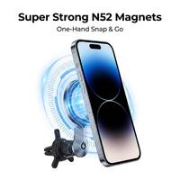 Support magnétique robuste pour téléphone de voiture, fixation à clip pour grille d'aération, anti-tremblement, rotation 360°, de notre usine avec 18 ans d'expérience °   Approvisionnement en vrac rotatif pour flotte