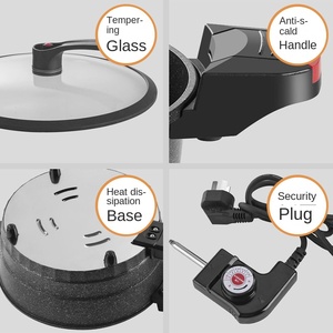 Olla Eléctrica Fácil de Usar con Tapa de Vidrio Templado, Acero Inoxidable, 4L, Control Digital, Enchufe Estadounidense, Redonda, para Uso Doméstico - Product Image 4