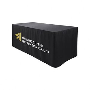 Nappe sur mesure ajustée avec logo imprimé 6 pieds – Housse de table promotionnelle pour la publicité - Product Image 1