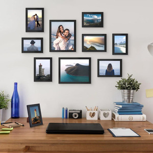 Lot de 10 cadres <span class=keywords><strong>photo</strong></span> pour <span class=keywords><strong>collage</strong></span> mural ou présentation sur table, ensemble de cadres de galerie pour la famille, plusieurs tailles - Product Image 2