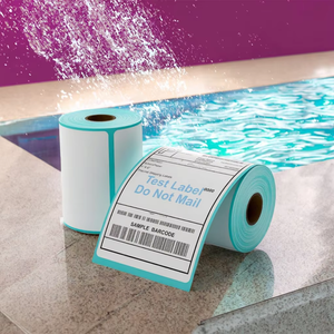 Etiquetas Adhesivas Térmicas de Papel Glassine Blancas/Amarillas/Azules, Resistentes al Agua, Ecológicas y Duraderas, 500 Unidades en Rollo - Product Image 6